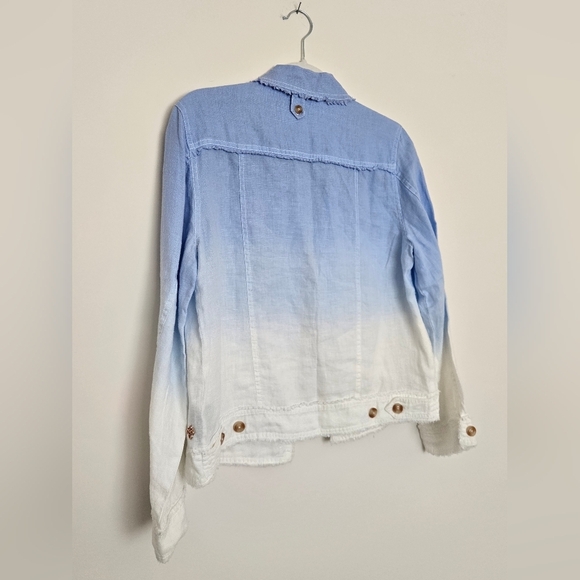 Hatley Women's Blue and White Ambre Linen Jacket Button Front | Small NWT - Picture 6 of 6